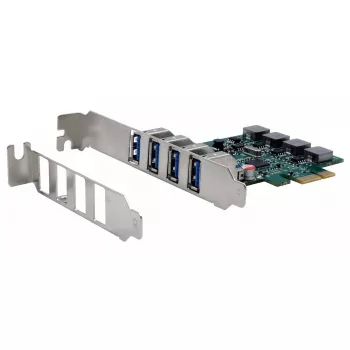 EXSYS EX-11194 4 prievadų USB 3.2 Gen 1 PCIe kortelė su savaiminiu maitinimu 3A Renesas