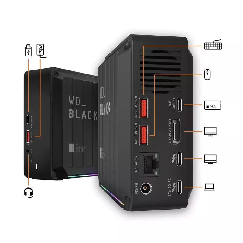 SSD Western Digital D50 Laidinis Thunderbolt 3 Juodas