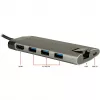 Inter-Tech GDC-802 USB 3.2 Gen 1 Type-C pilka 100W Power Delivery