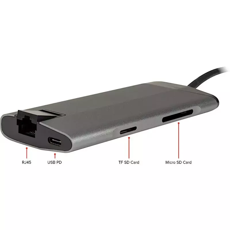 Inter-Tech GDC-802 USB 3.2 Gen 1 Type-C pilka 100W Power Delivery