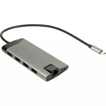 Inter-Tech GDC-802 USB 3.2 Gen 1 Type-C pilka 100W Power Delivery
