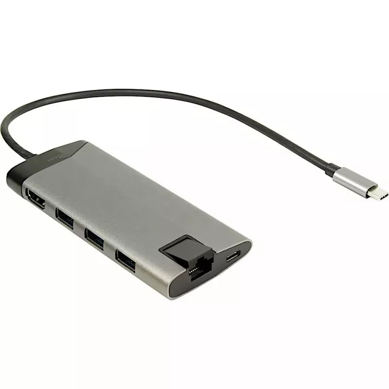Inter-Tech GDC-802 USB 3.2 Gen 1 Type-C pilka 100W Power Delivery
