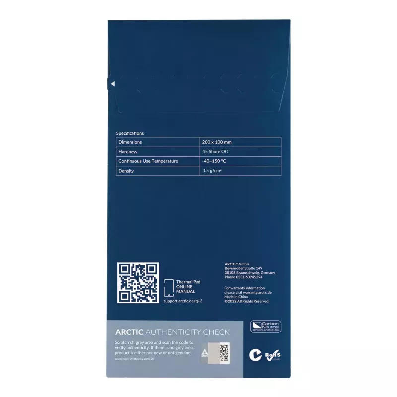 Termo padėklas ARCTIC TP-3 Premium Performance 200x100 mm 1 mm Mėlynas
