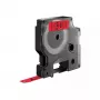 DYMO D1 juosta ant raudono fono, 9 mm x 7 m, juoda
