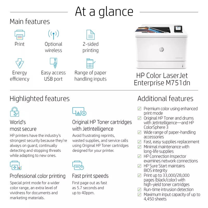 Spausdintuvas HP Color LaserJet Enterprise M751dn spalvotas lazerinis