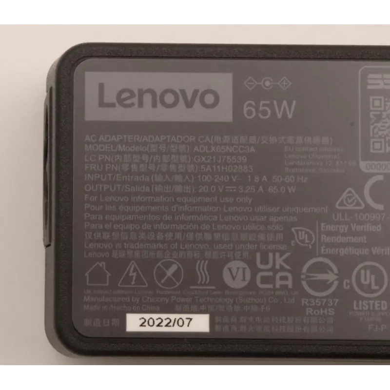 Lenovo 5A11H02883 maitinimo adapteris / keitiklis, 65 W, juodas