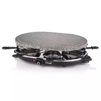 Princess 162720 Raclette 8 ovalinis akmeninis grilio stalas 1200W 8 keptuvėlėms