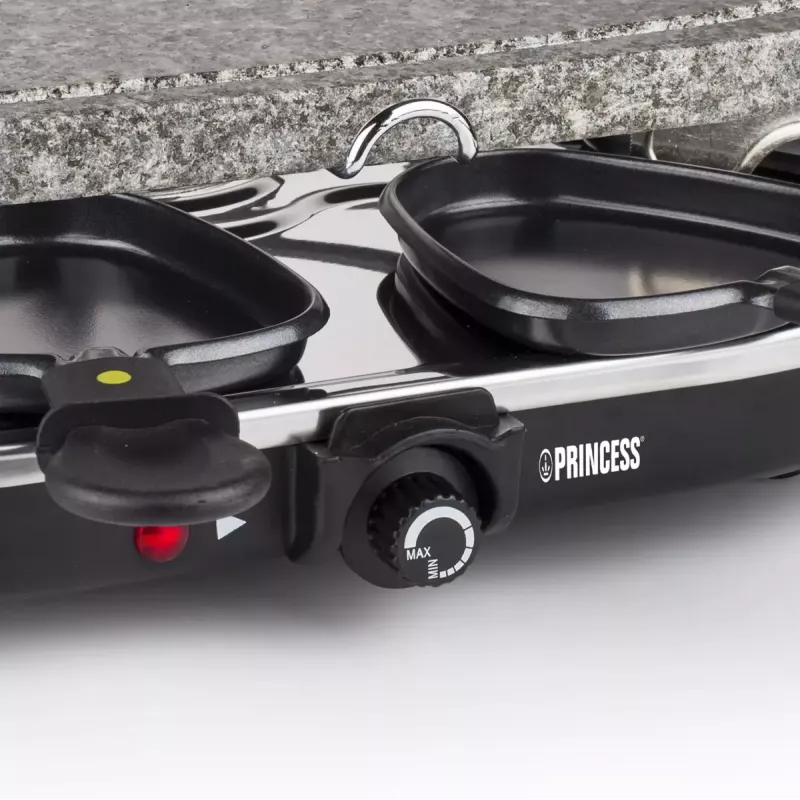 Princess 162720 Raclette 8 ovalinis akmeninis grilio stalas 1200W 8 keptuvėlėms
