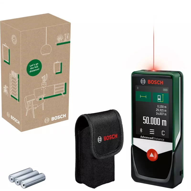 Bosch AdvancedlDistance 50C lazerinis nuotolio matuoklis spalvotu ekranu 50 m
