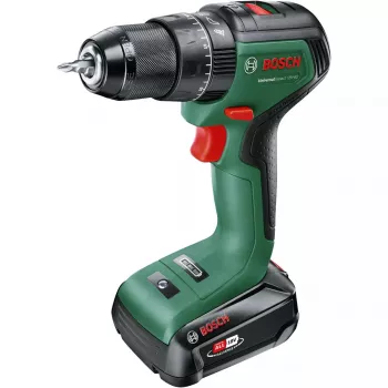 Bosch UniversalImpact 18V-60 belaidis gręžtuvas-suktuvas su 2 greičiais, 60 Nm, 1900 RPM, be rakto griebtuvas, 1,3 kg, juoda-žalia
