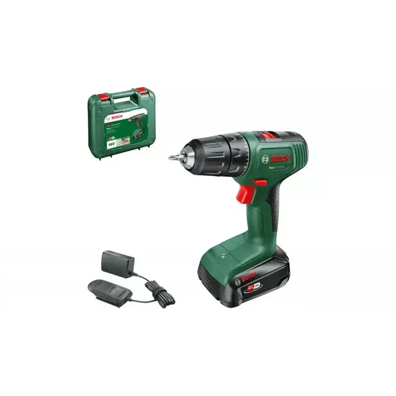 Bosch EasyDrill 18V-40 1630 RPM gręžtuvas su rakiniu griebtuvu, 1,3 kg, juodai žalias