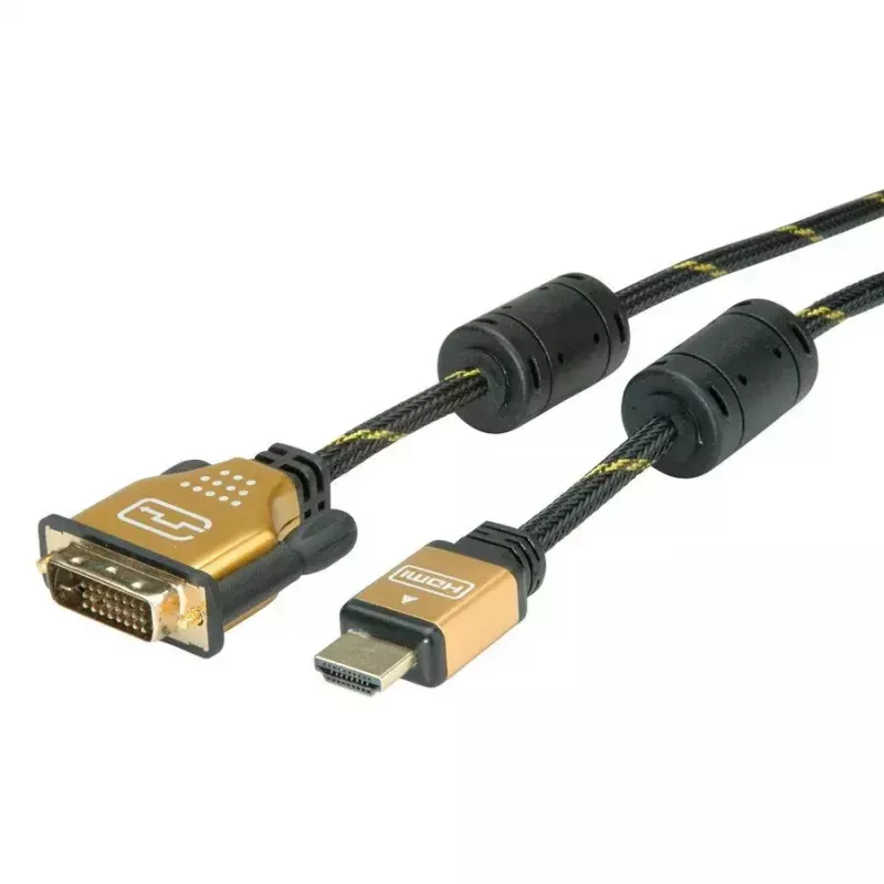 Vaizdo kabelio adapteris ROLINE 11.04.5895 10 m HDMI DVI juodas, auksuoti kontaktai