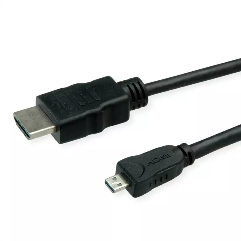 HDMI kabelis ROLINE 11445581 2m HDMI A tipas (standartinis) į HDMI D tipą (Micro) juodas