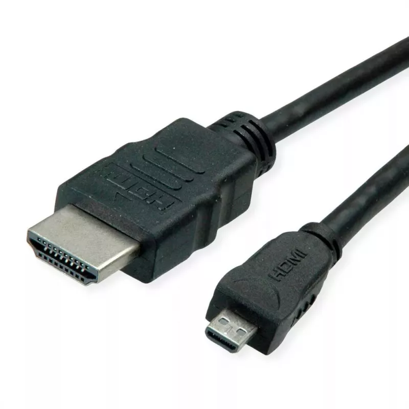HDMI kabelis ROLINE 11445581 2m HDMI A tipas (standartinis) į HDMI D tipą (Micro) juodas