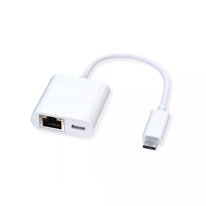 Lyties keitiklis ROLINE 12.02.1100 USB 3.2 Gen 2 Type C – RJ-45 baltas