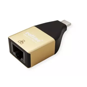 ROLINE Gender Changer USB Type C į RJ-45 juodas auksinis 12.02.1111