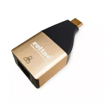 ROLINE Gender Changer USB Type C į RJ-45 juodas auksinis 12.02.1111