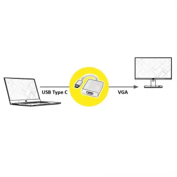 Vaizdo kabelio adapteris ROLINE 12.03.3210 USB Type-C į HDMI Type A 0,1 m sidabrinis