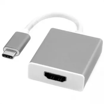 Vaizdo kabelio adapteris ROLINE 12.03.3210 USB Type-C į HDMI Type A 0,1 m sidabrinis