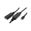 ROLINE USB 3.2 Gen 1 aktyvus ilginimo kabelis USB-C (vyriškas) į USB-A (moteriškas) 10 m, juodas 12.04.1066