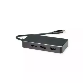 VALUE 12.99.1031 vaizdo kabelio adapteris USB Type-C 3 x HDMI, 0,19 m, juodas