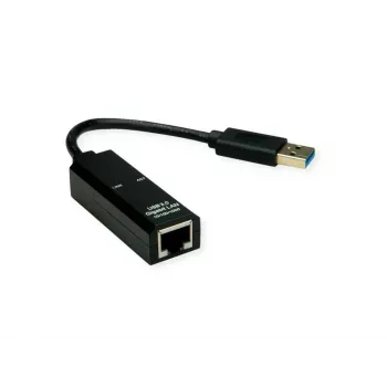 USB Type-A į RJ-45 adapteris VALUE 12.99.1119 — juodas, USB-A jungtis, RJ-45 išvestis, vyriškas į moterišką, 22×59×16 mm