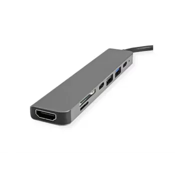 VALUE 12.99.1136 Laptop Dock USB 3.2 Gen 2 Type-C laidinis juodai pilkas