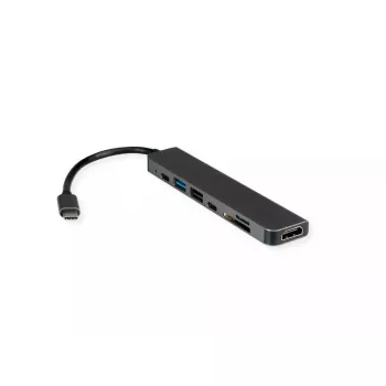 VALUE 12.99.1136 Laptop Dock USB 3.2 Gen 2 Type-C laidinis juodai pilkas