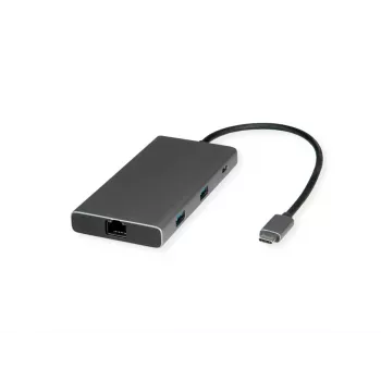 VALUE 12.99.1139 Laidinis USB 3.2 Gen 1 Type-C dokas nešiojamam kompiuteriui, pilka/juoda