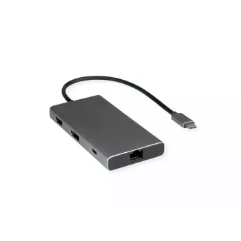 VALUE 12.99.1139 Laidinis USB 3.2 Gen 1 Type-C dokas nešiojamam kompiuteriui, pilka/juoda