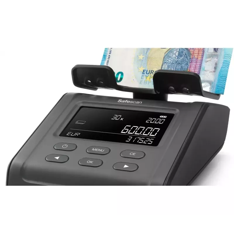 Monetų skaičiavimo mašina Safescan 6175 juoda LCD AC 110-240V