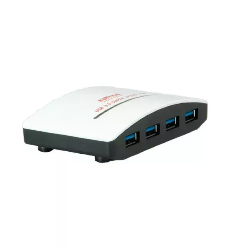 USB 3.0 šakotuvas ROLINE 4 prievadai su maitinimo adapteriu juoda/balta