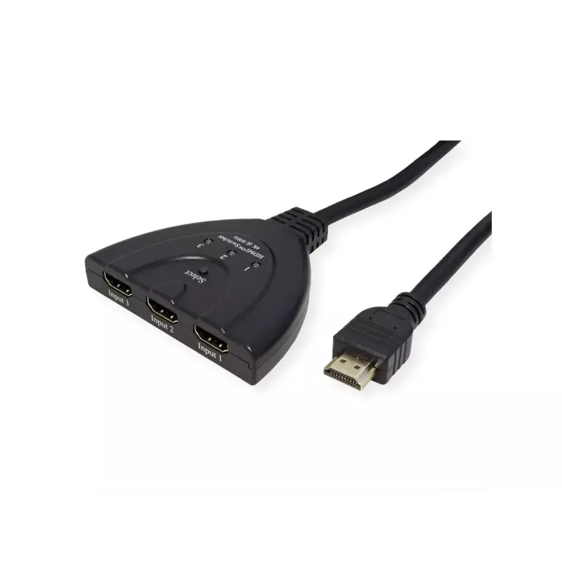 VALUE HDMI vaizdo jungiklis 14.99.3567, 3 įėjimai, 4K 60 Hz, juodas