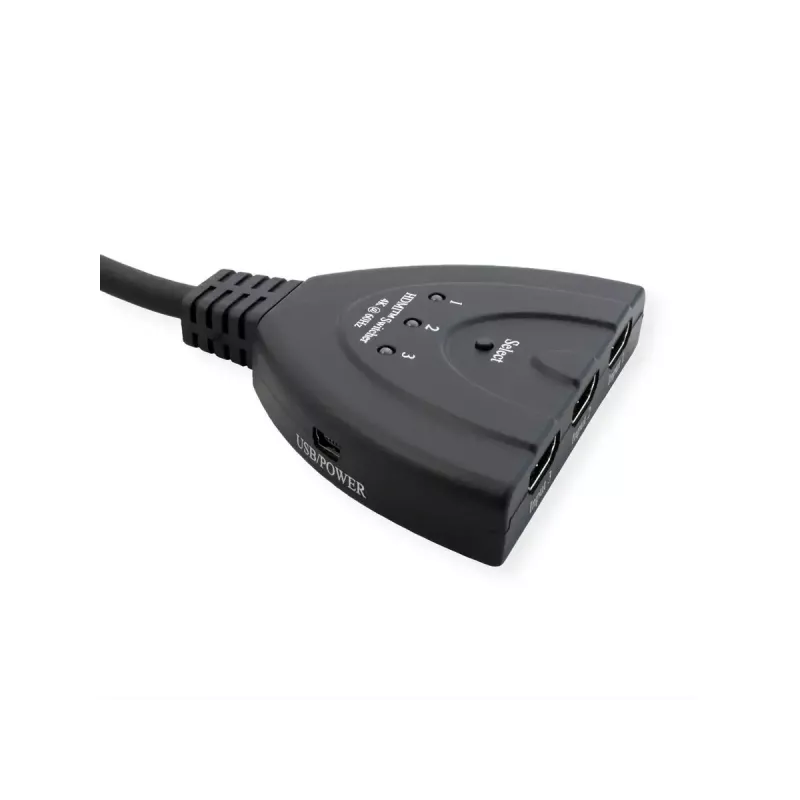 VALUE HDMI vaizdo jungiklis 14.99.3567, 3 įėjimai, 4K 60 Hz, juodas