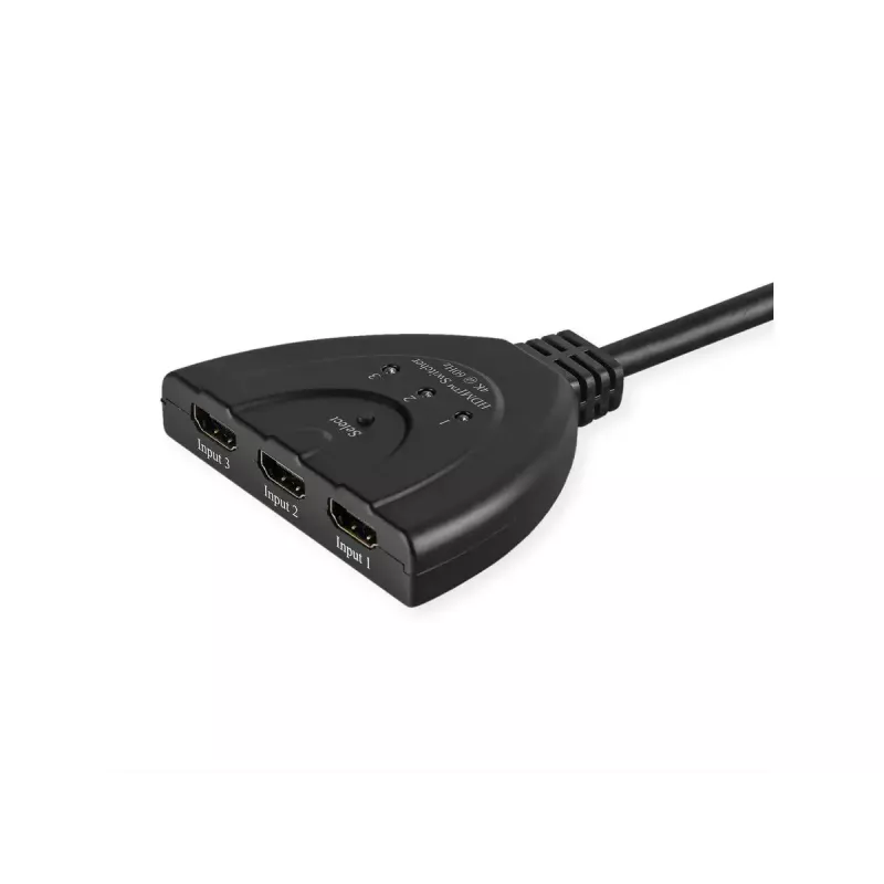 VALUE HDMI vaizdo jungiklis 14.99.3567, 3 įėjimai, 4K 60 Hz, juodas