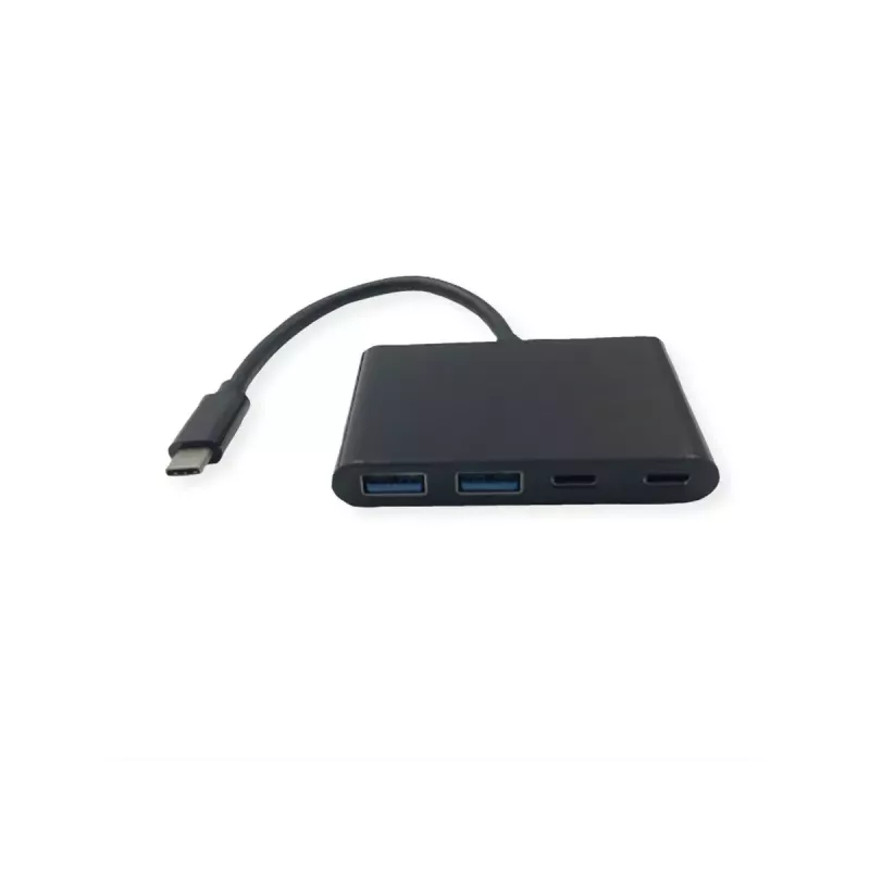 USB-C sąsajos šakotuvas VALUE 14.99.5041 – USB 3.2 Gen 1 Type-C/Type-A, 1000 Mbit/s, aliuminis, juodas, 76×46×12,2 mm
