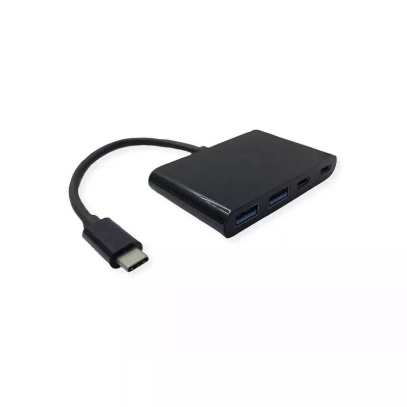 USB-C sąsajos šakotuvas VALUE 14.99.5041 – USB 3.2 Gen 1 Type-C/Type-A, 1000 Mbit/s, aliuminis, juodas, 76×46×12,2 mm