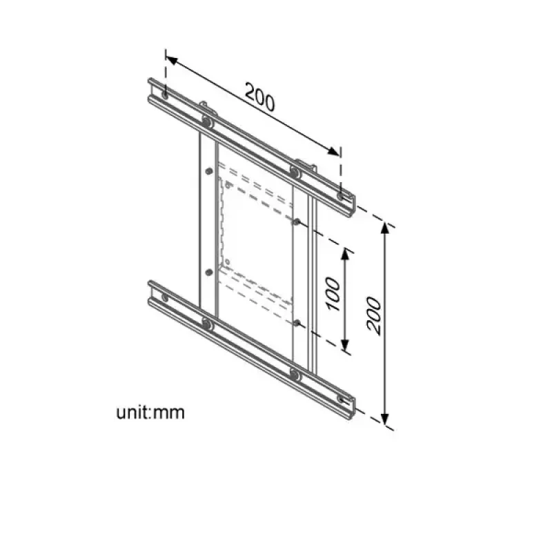 VESA adapteris ROLINE 100x100-100x200/200x200 sidabrinis