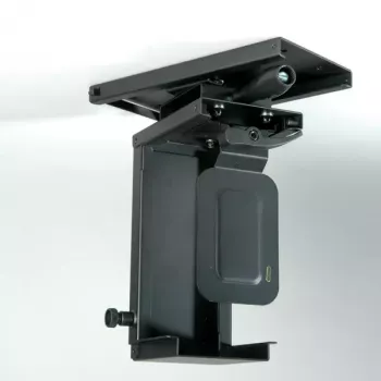 Pritvirtinamas prie stalo kompiuterio laikiklis ROLINE Mini PC Holder ištraukiamas su sukimo funkcija juodas