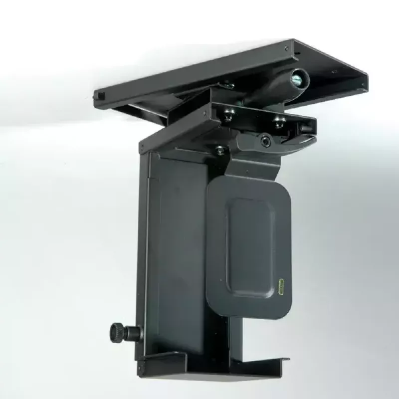 Pritvirtinamas prie stalo kompiuterio laikiklis ROLINE Mini PC Holder ištraukiamas su sukimo funkcija juodas