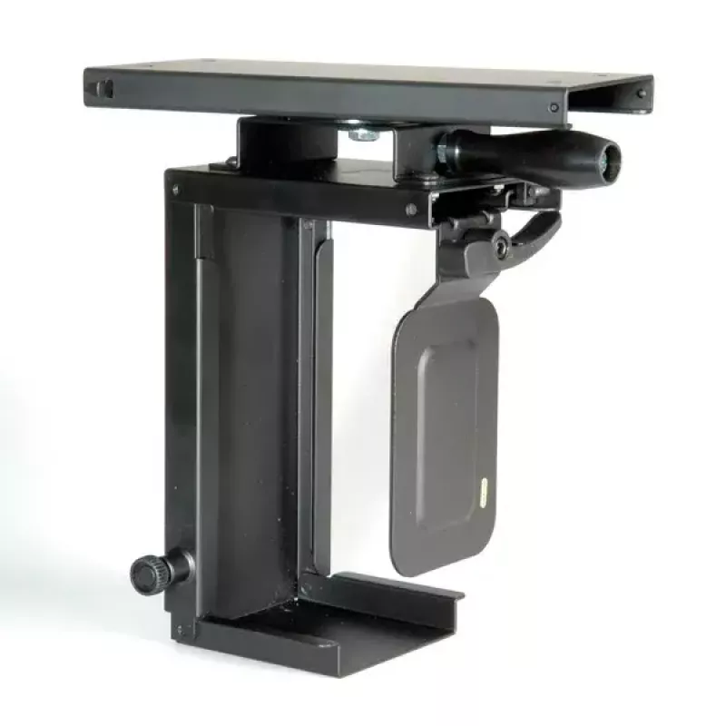 Pritvirtinamas prie stalo kompiuterio laikiklis ROLINE Mini PC Holder ištraukiamas su sukimo funkcija juodas