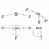 VALUE Triple LCD Arm Desk Clamp juodas – trijų monitorių laikiklis su spaustuku, reguliuojamas