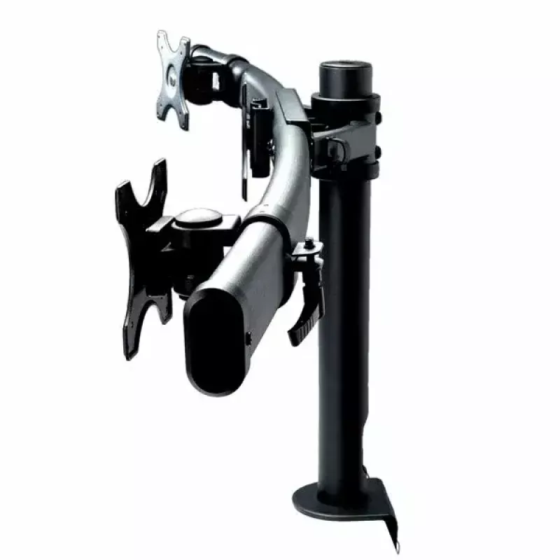 VALUE Triple LCD Arm Desk Clamp juodas – trijų monitorių laikiklis su spaustuku, reguliuojamas