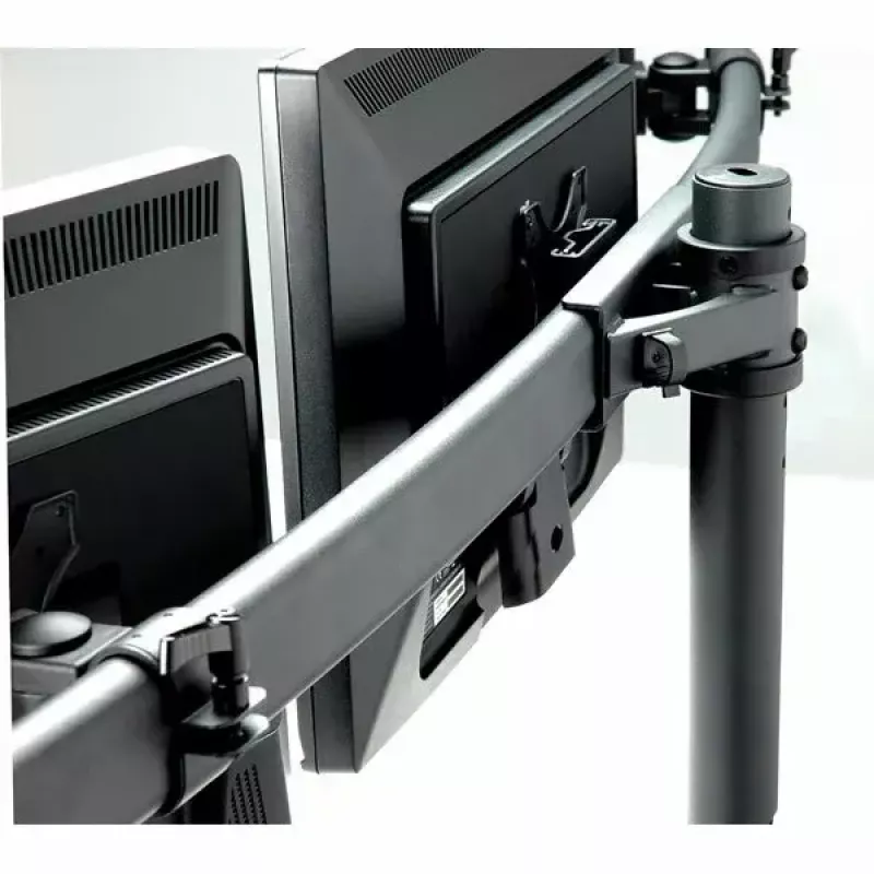 VALUE Triple LCD Arm Desk Clamp juodas – trijų monitorių laikiklis su spaustuku, reguliuojamas