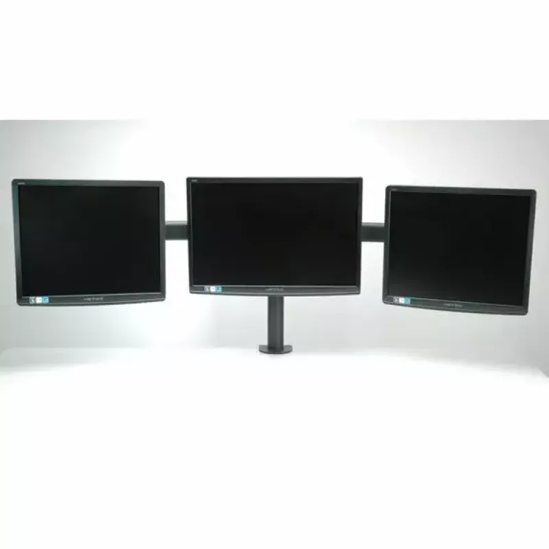 VALUE Triple LCD Arm Desk Clamp juodas – trijų monitorių laikiklis su spaustuku, reguliuojamas