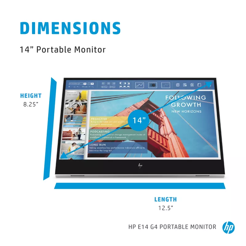 Nešiojamas monitorius HP E-Series E14 G4 14 colių Full HD LCD 1920x1080