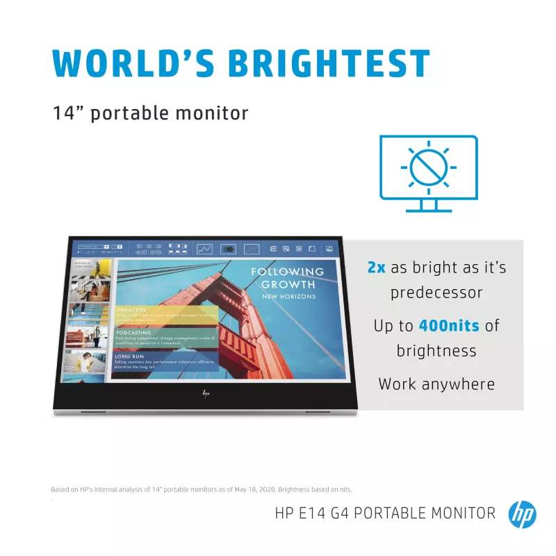 Nešiojamas monitorius HP E-Series E14 G4 14 colių Full HD LCD 1920x1080