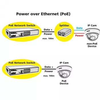 PoE Fast Ethernet Switch ROLINE 130 W 8 Portai