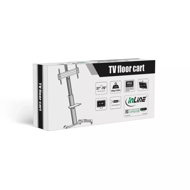 InLine reguliuojamo aukščio televizoriaus vežimėlis, LED-TV 37–70 colių (94–178 cm), maks. 50 kg