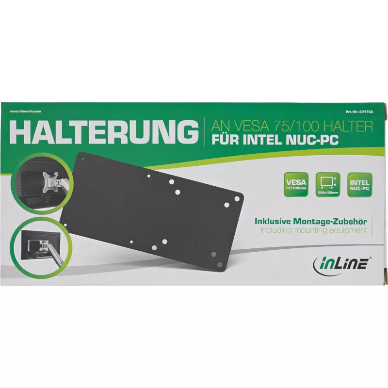 Tvirtinimo plokštelė InLine 23176A VESA 75/100 suderinama su Intel NUC
